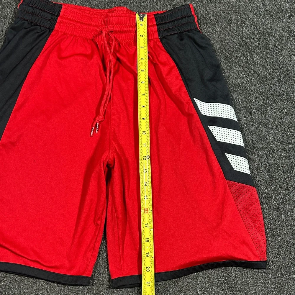 Adidas Basketball Shorts Mens Large Red Black Aeroready FL0928 Excellent Striped